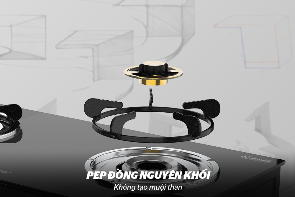 Bếp gas dương kính SUNHOUSE SHB3213