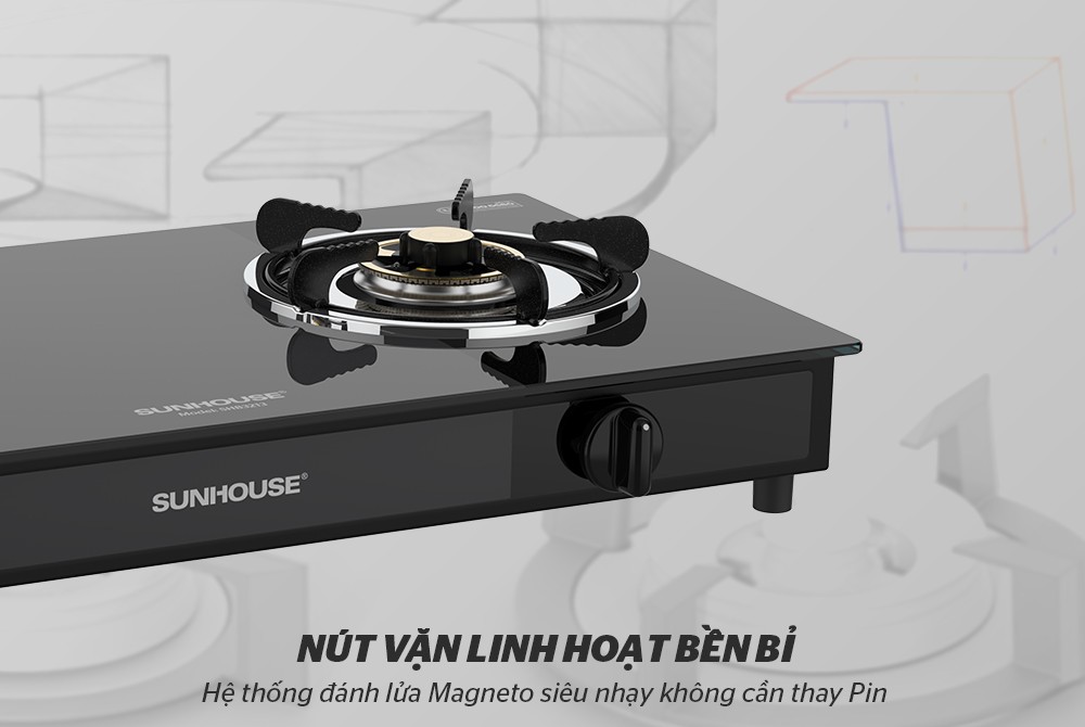 Bếp gas dương kính SUNHOUSE SHB3213