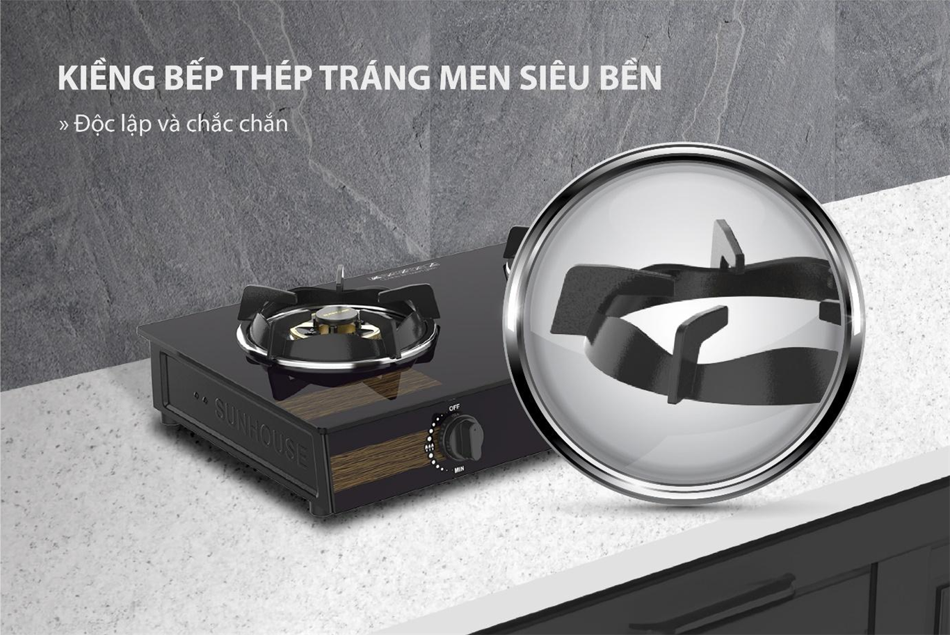 Bếp gas dương kính SUNHOUSE SHB5-BDU829