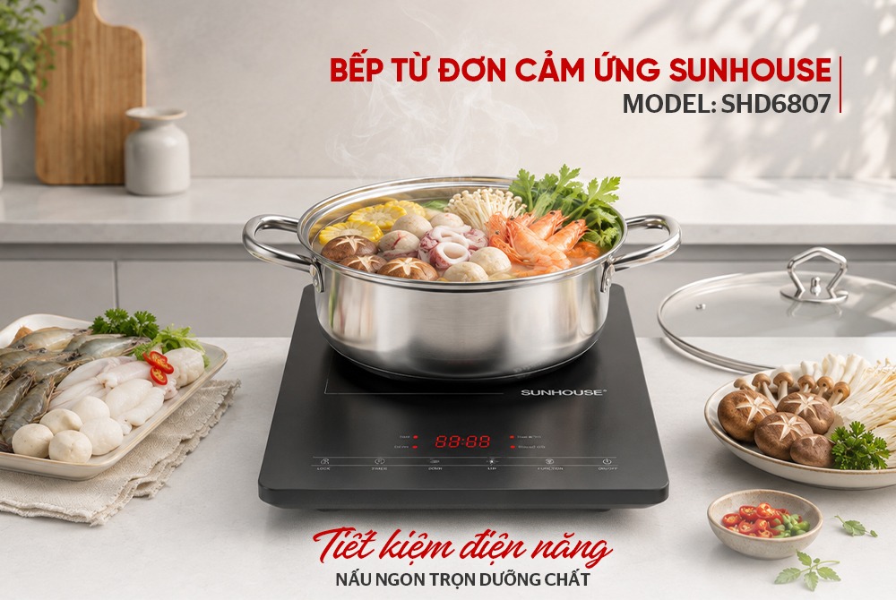 Bếp từ đơn cảm ứng SUNHOUSE SHD6807