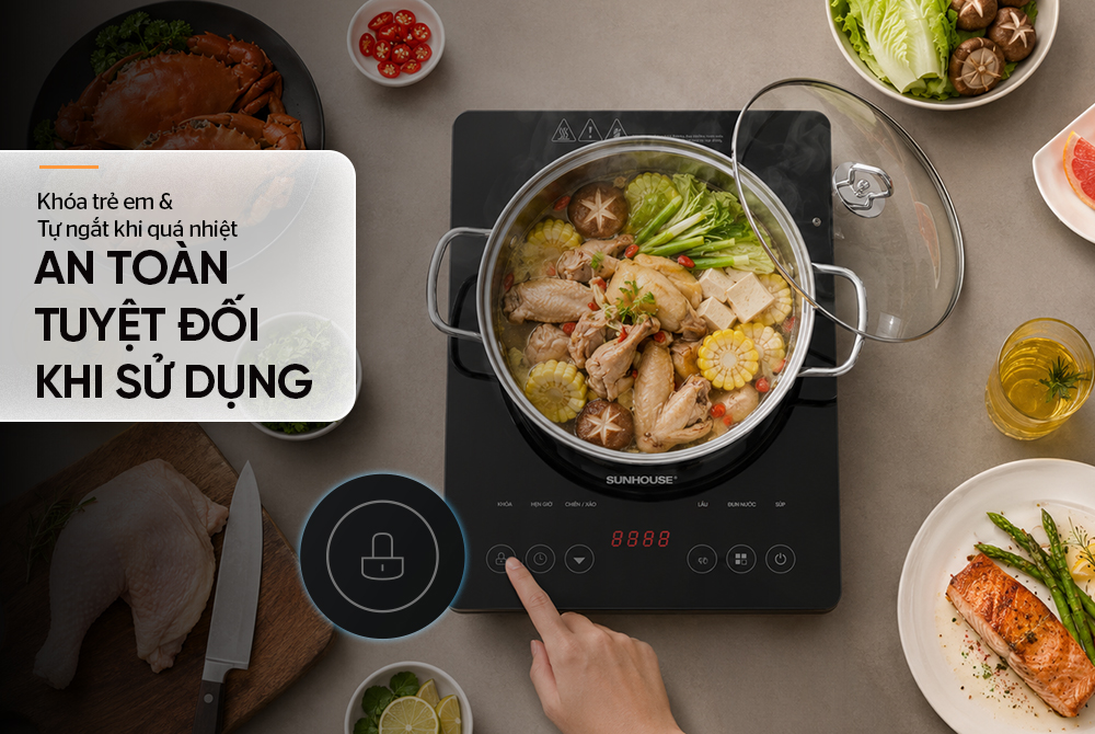 Bếp từ đơn cảm ứng SUNHOUSE SHD6896