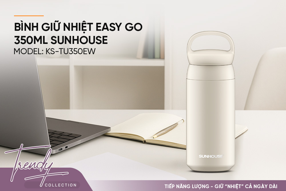Bình giữ nhiệt Easy Go 350mL SUNHOUSE KS-TU350EW