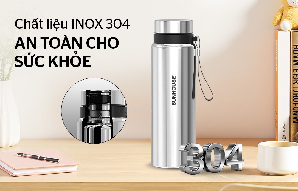 Bình giữ nhiệt flexi 850mL SUNHOUSE KS-TU850FI