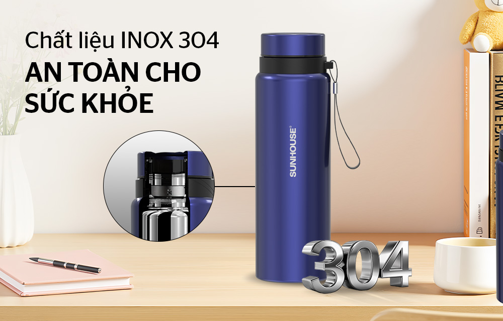 Bình giữ nhiệt flexi 850mL SUNHOUSE KS-TU850FN