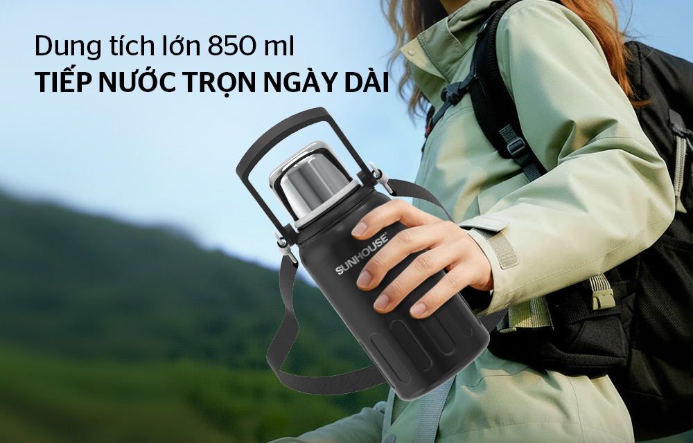 Bình giữ nhiệt powerjug 850mL SUNHOUSE KS-TU850PB