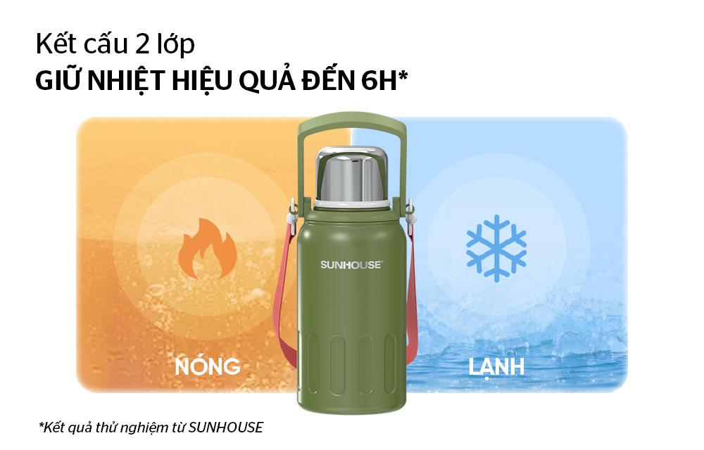 Bình giữ nhiệt powerjug 850mL SUNHOUSE KS-TU850PG