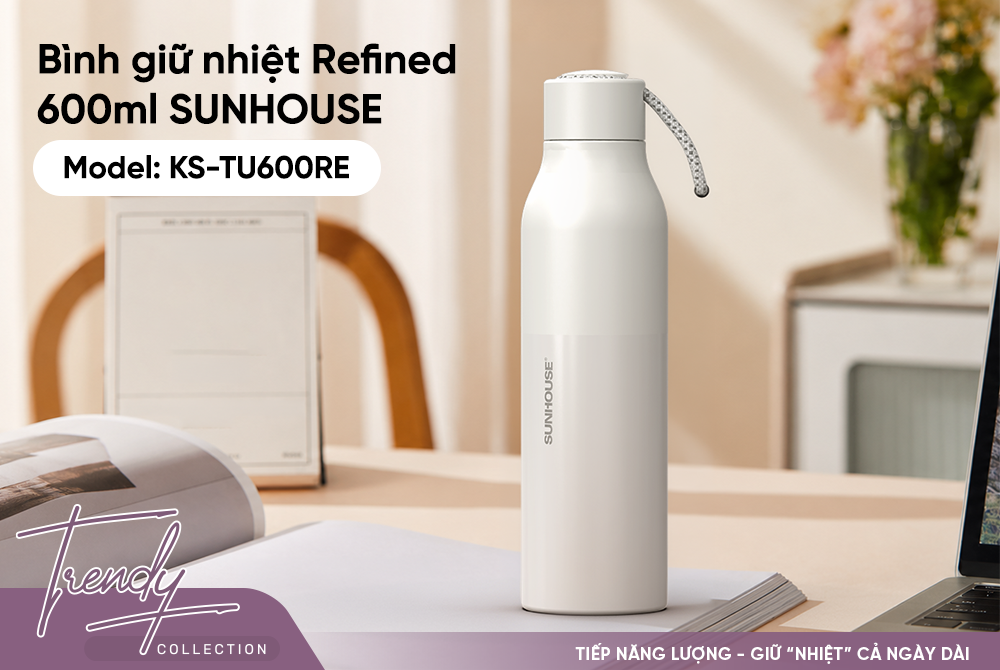 Bình giữ nhiệt Refined 600mL SUNHOUSE KS-TU600RE
