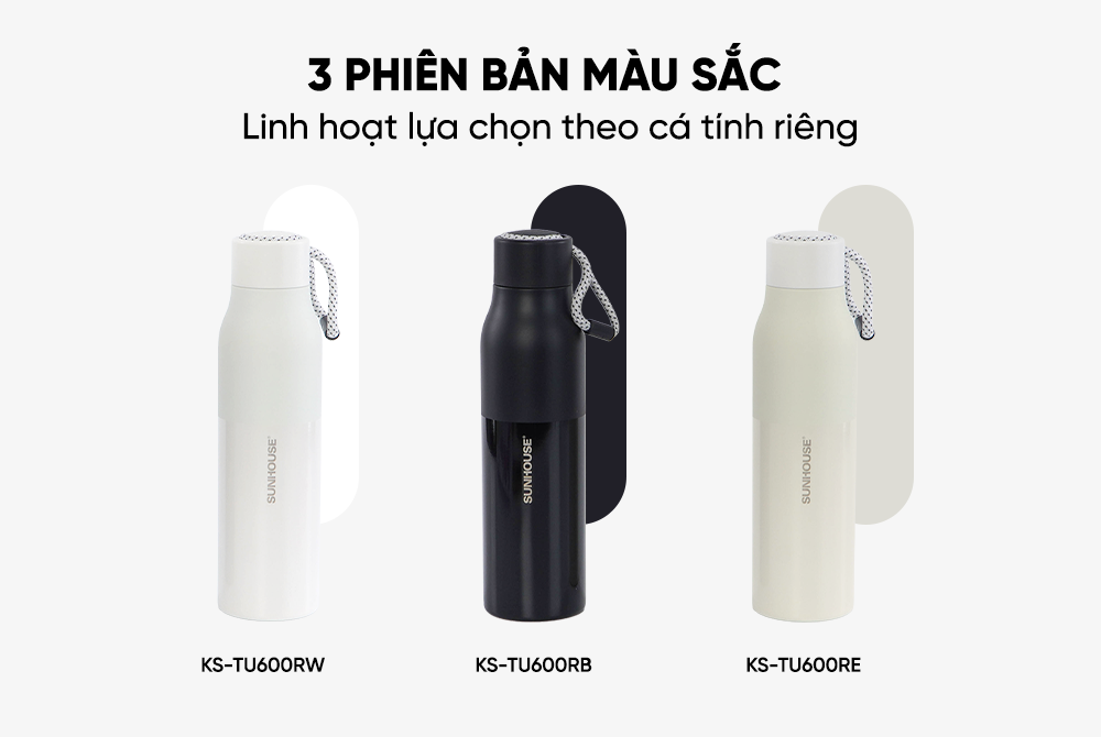 Bình giữ nhiệt Refined 600mL SUNHOUSE KS-TU600RW