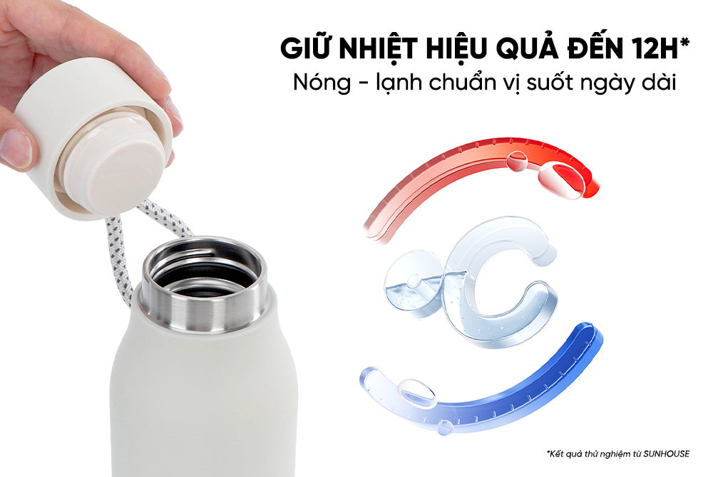 Bình giữ nhiệt Refined 600mL SUNHOUSE KS-TU600RW