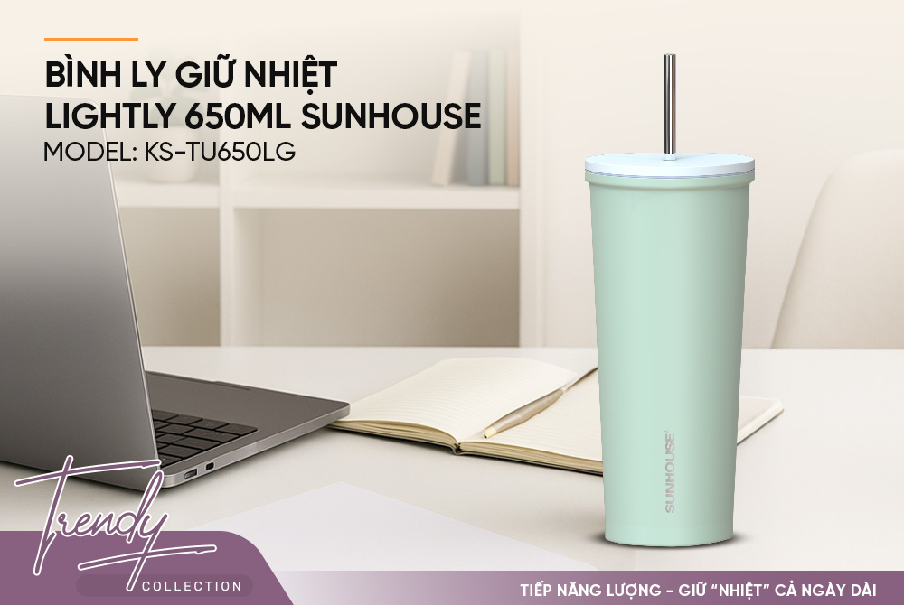 Bình ly giữ nhiệt Lightly 650mL SUNHOUSE KS-TU650LG