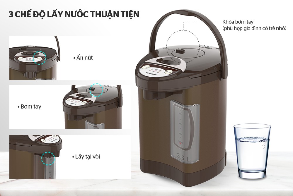 Bình thủy điện 3.5L SUNHOUSE SHD1535C