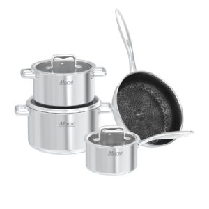 Bộ nồi chảo Inox hybrid liền đáy SUNHOUSE Mama SHG810