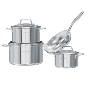 Bộ nồi chảo Inox nguyên khối SUNHOUSE Healthy SHG806