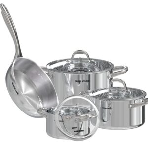 Bộ nồi chảo inox304 đáy liền SUNHOUSE SHG808