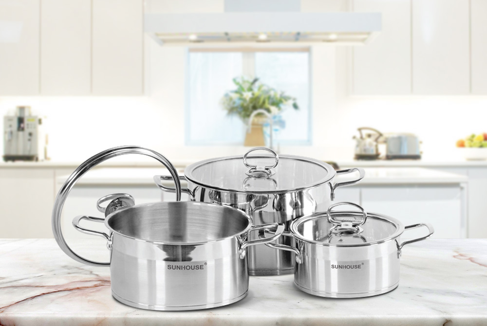 Bộ nồi inox 5 đáy SUNHOUSE MAMA SH784