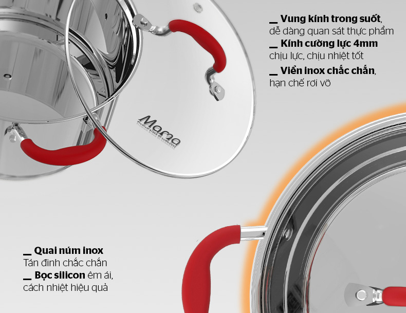 Bộ nồi Inox 5 đáy SUNHOUSE MAMA SHG2503MSD