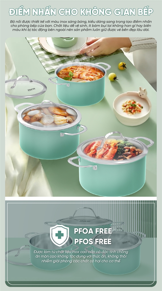 Bộ nồi inox đa lớp SUNHOUSE MAMA SHG708