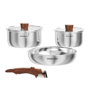 Bộ nồi inox nguyên khối cán rời SUNHOUSE Healthy SHG831