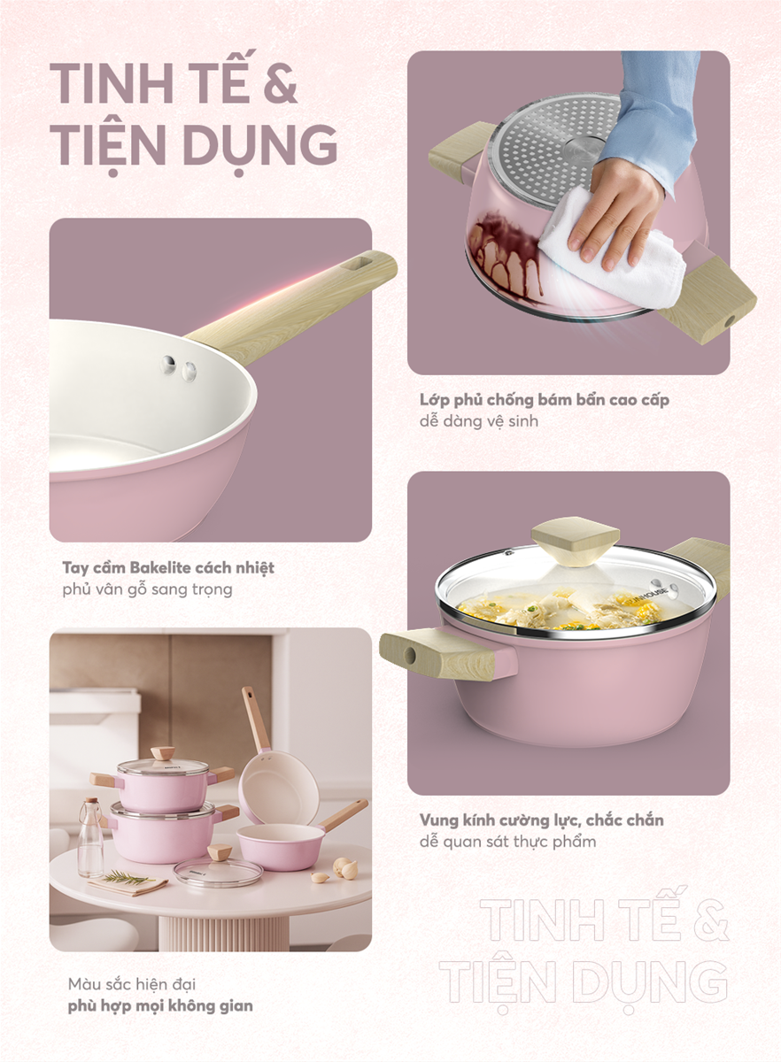 Bộ nồi phủ sứ Nano đáy từ SUNHOUSE Healthy SHG7979MP2