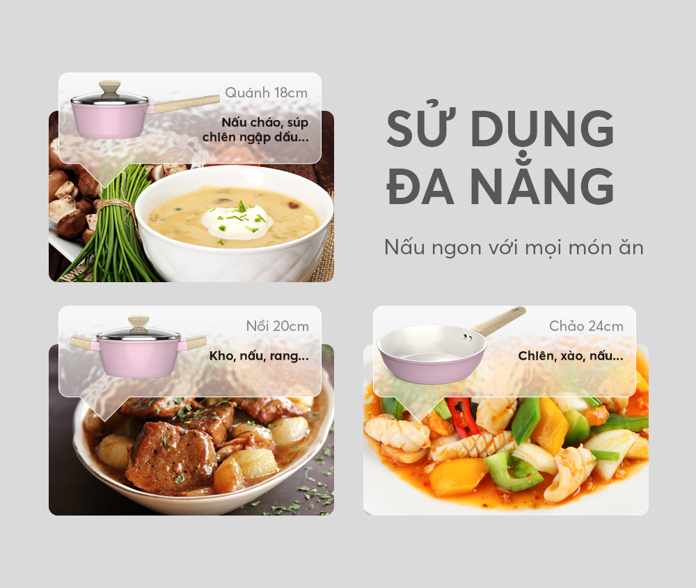Bộ nồi phủ sứ nano đáy từ SUNHOUSE HEALTHY SHG7979MP3
