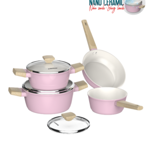 Bộ nồi phủ sứ Nano đáy từ SUNHOUSE Healthy SHG7979MP4