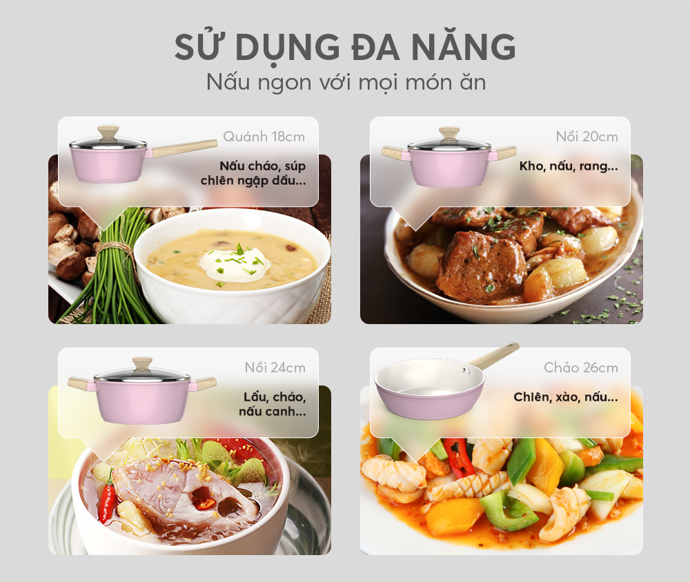 Bộ nồi phủ sứ Nano đáy từ SUNHOUSE Healthy SHG7979MP4
