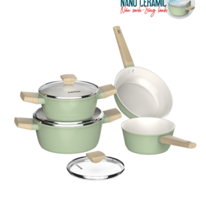 Bộ nồi phủ sứ nano đáy từ SUNHOUSE HEALTHY SHG7979MT2