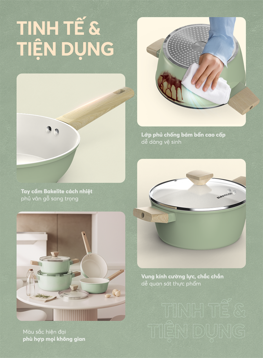 Bộ nồi phủ sứ nano đáy từ SUNHOUSE HEALTHY SHG7979MT2