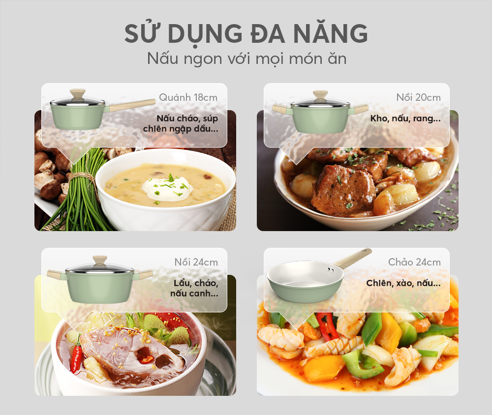 Bộ nồi phủ sứ nano đáy từ SUNHOUSE HEALTHY SHG7979MT2
