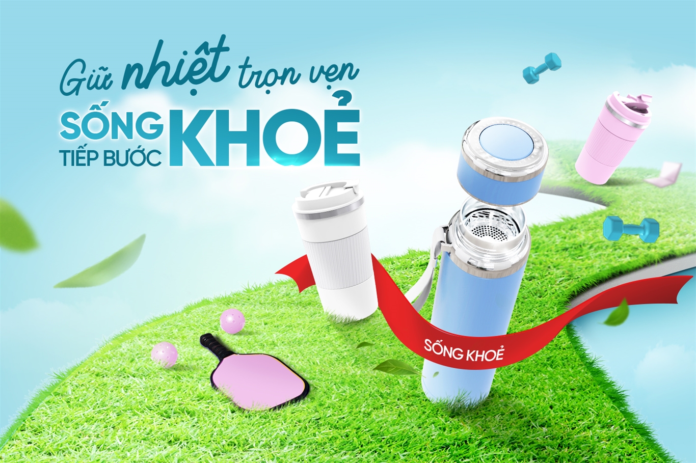 Cốc giữ nhiệt Snappy 500mL SUNHOUSE KS-TU500SB