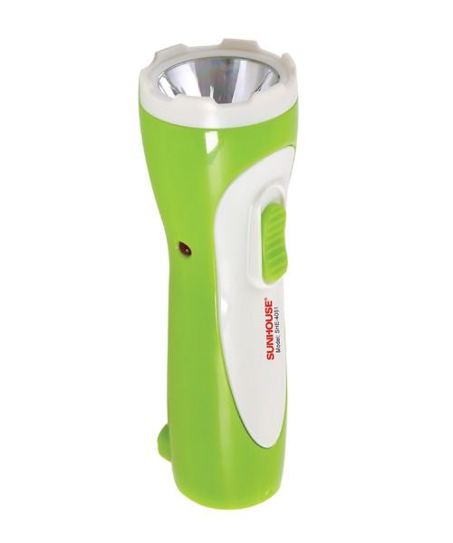 Đèn pin tay cầm SUNHOUSE SHE-4051 cỡ nhỏ, trắng xanh lá