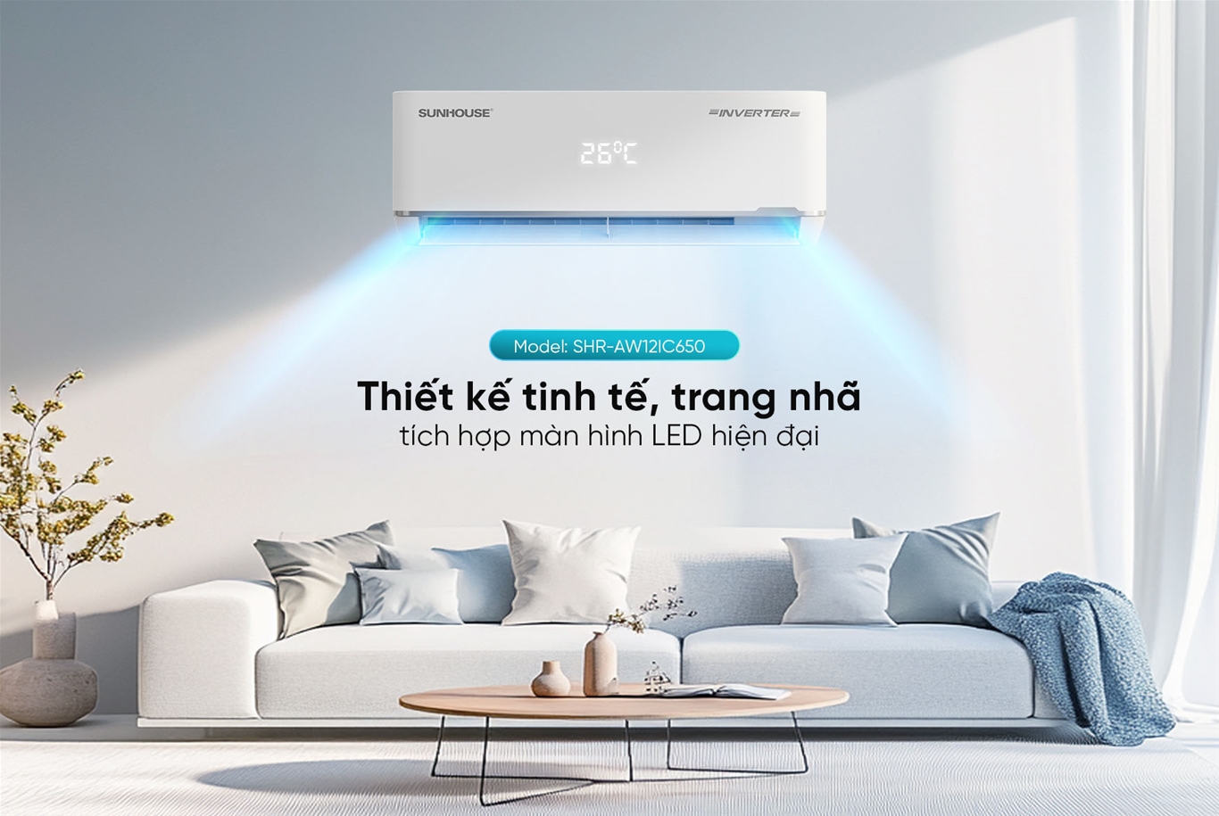 Điều hòa không khí một chiều INVERTER 12000BTU SUNHOUSE SHR-AW12IC650