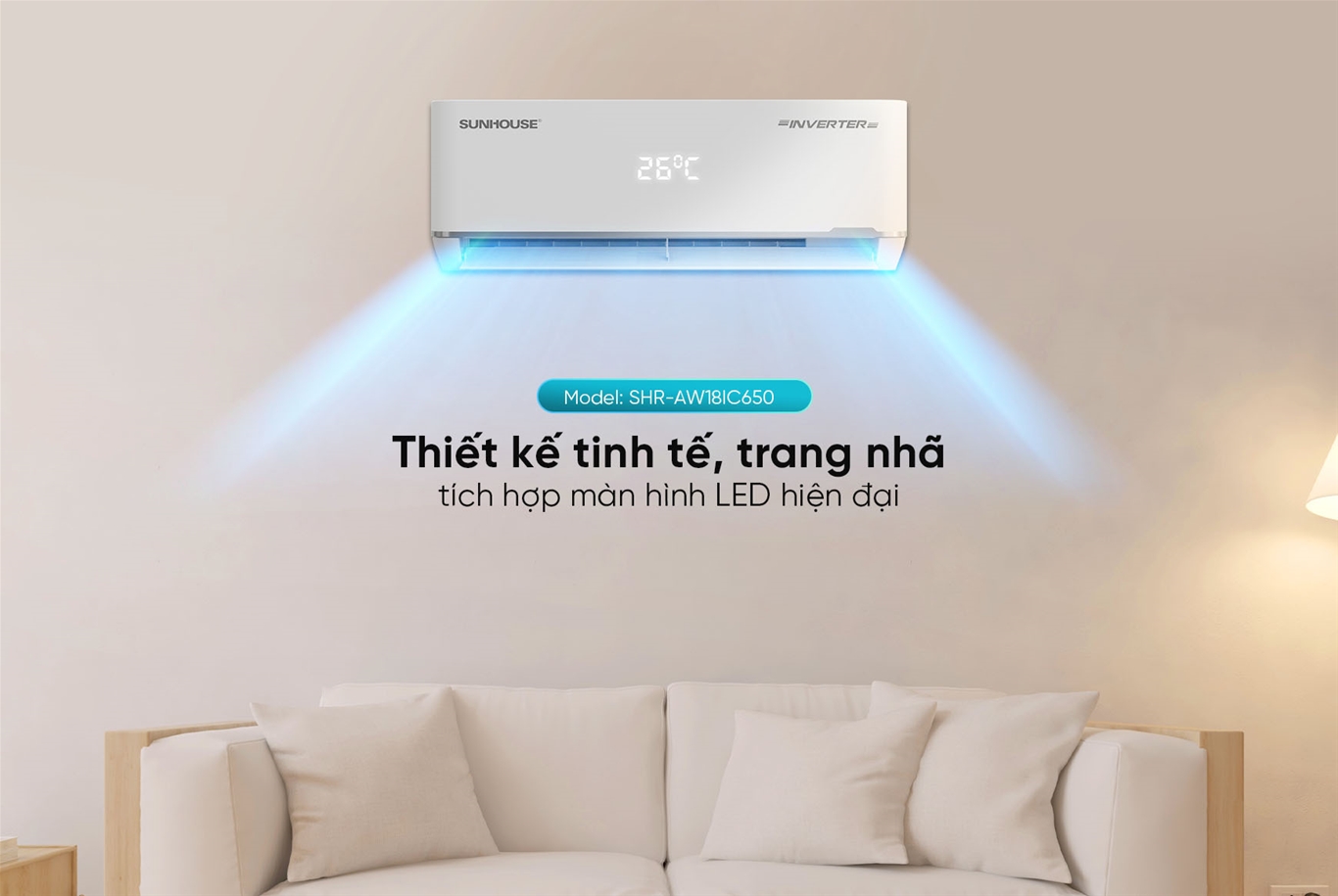 Điều hòa không khí một chiều INVERTER 18000BTU SUNHOUSE SHR-AW18IC650