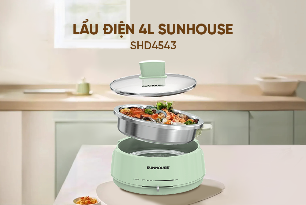 Lẩu điện 4L SUNHOUSE SHD4543