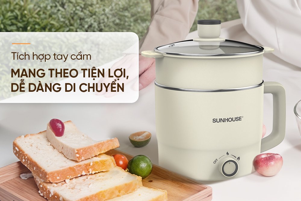 Lẩu điện mini đa năng 1.6L SUNHOUSE SHD4516