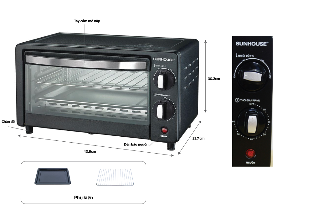 Lò nướng 10L SUNHOUSE SHD4207LB