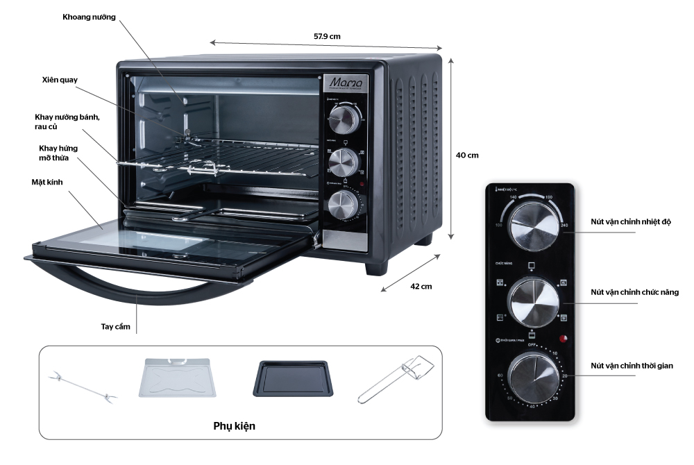 Lò nướng 40L SUNHOUSE MAMA SHD4240