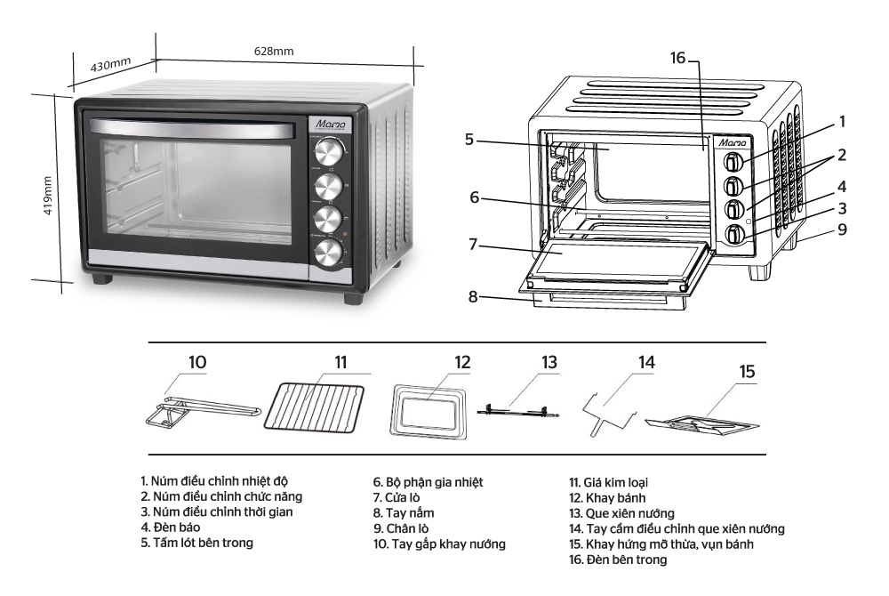 Lò nướng 50L SUNHOUSE MAMA SHD4250S