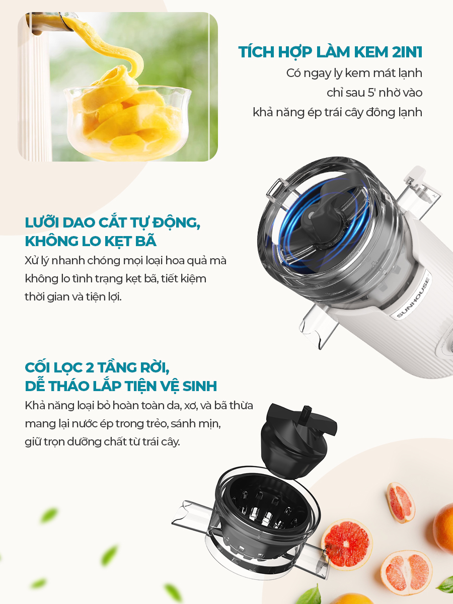 Máy ép chậm SUNHOUSE SHD5504