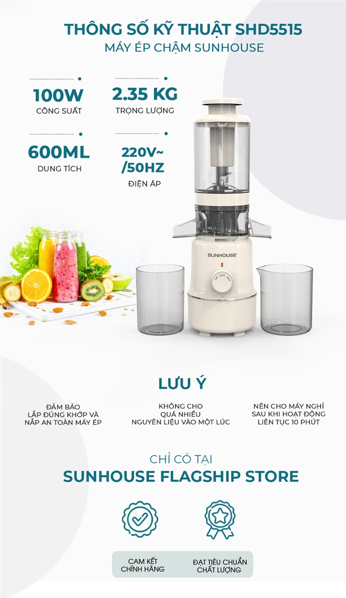 Máy ép chậm SUNHOUSE SHD5515