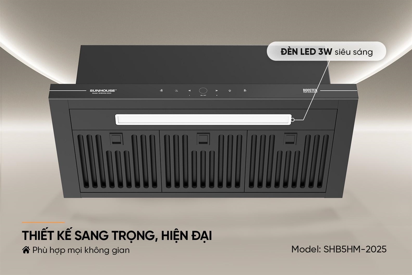 Máy hút mùi âm tủ SUNHOUSE SHB5HM-2025