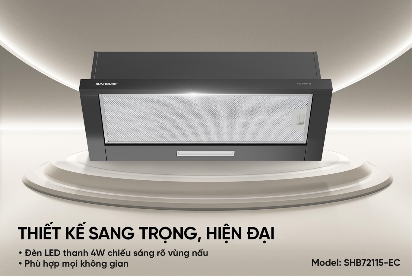 Máy hút mùi âm tủ SUNHOUSE SHB72115-EC