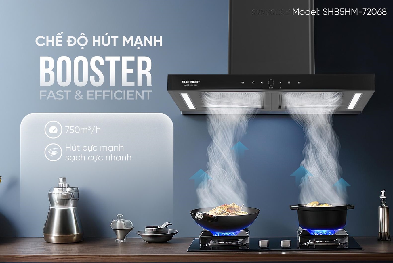 Máy hút mùi Chữ T SUNHOUSE SHB5HM-72068