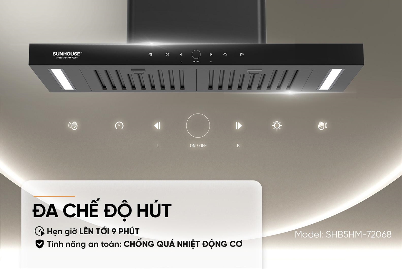 Máy hút mùi Chữ T SUNHOUSE SHB5HM-72068
