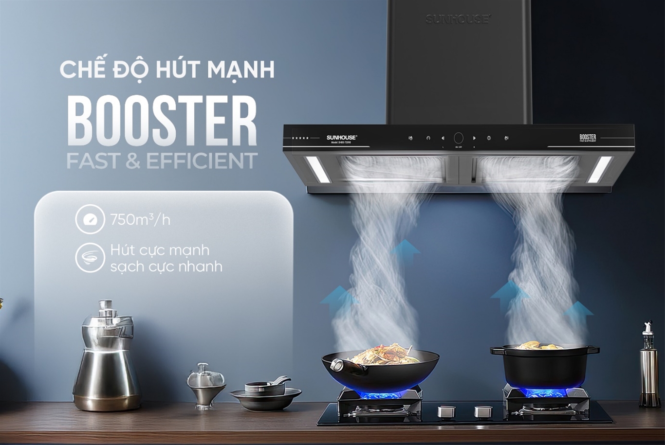 Máy hút mùi chữ T SUNHOUSE SHB5HM-72090