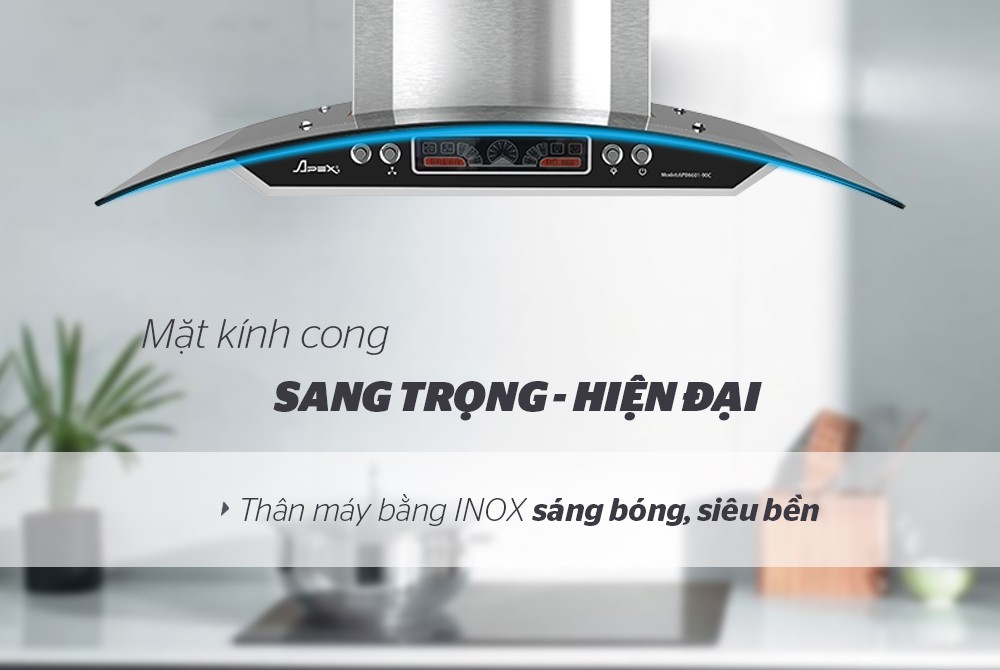 Máy hút mùi kính cong APEX APB6601-90C