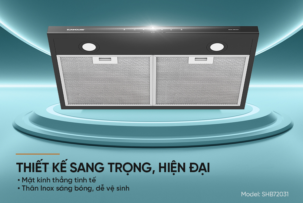 Máy hút mùi kính thẳng SUNHOUSE SHB72031