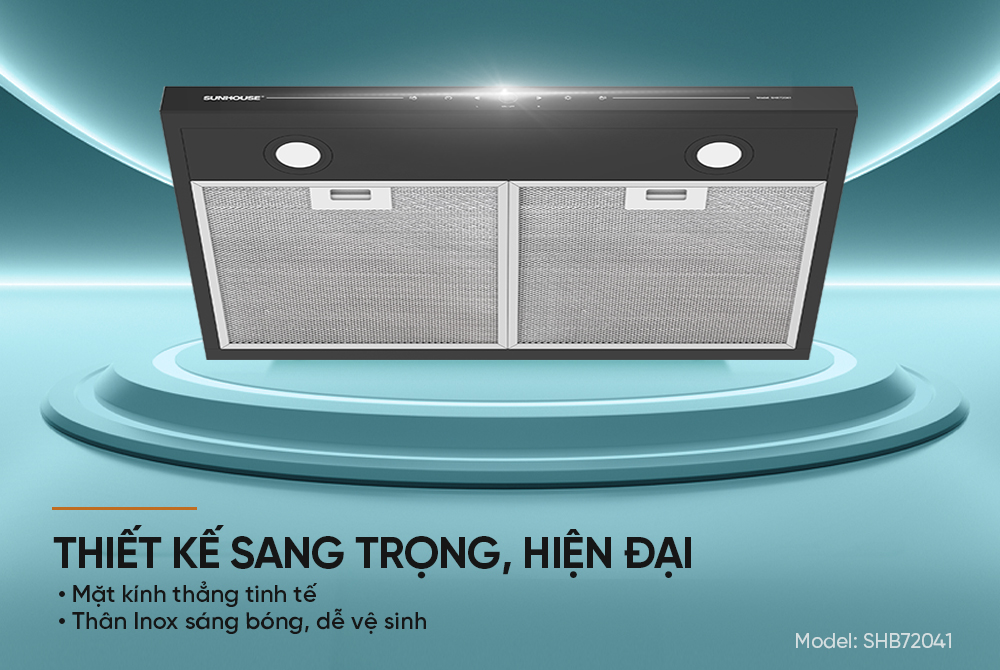 Máy hút mùi kính thẳng SUNHOUSE SHB72041