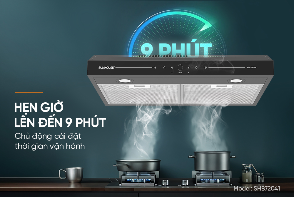 Máy hút mùi kính thẳng SUNHOUSE SHB72041