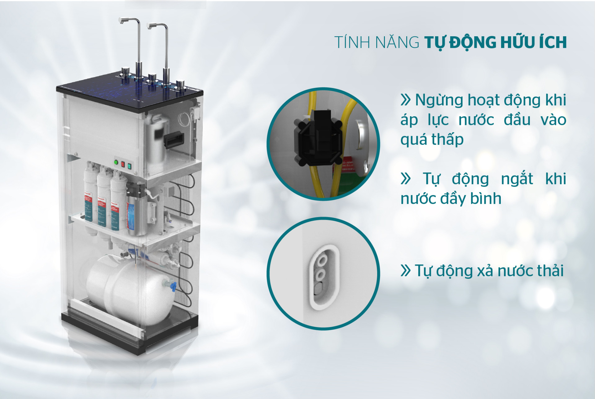 Máy lọc nước R.O nóng lạnh SUNHOUSE SHA76215CK